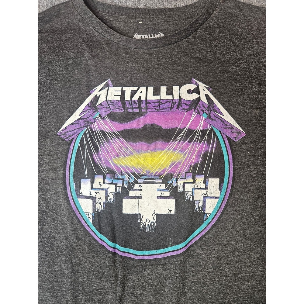Metallica Band Tshirt Gray Size XL Master Of Puppets Rock Music